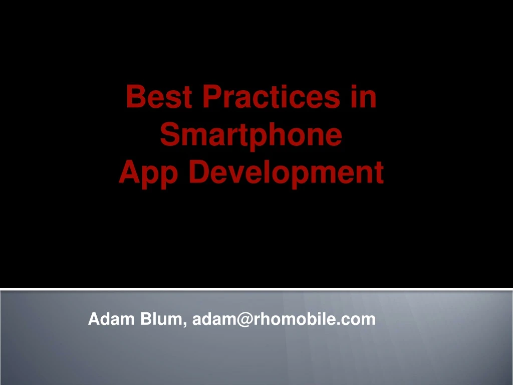 best practices in smartphone app development