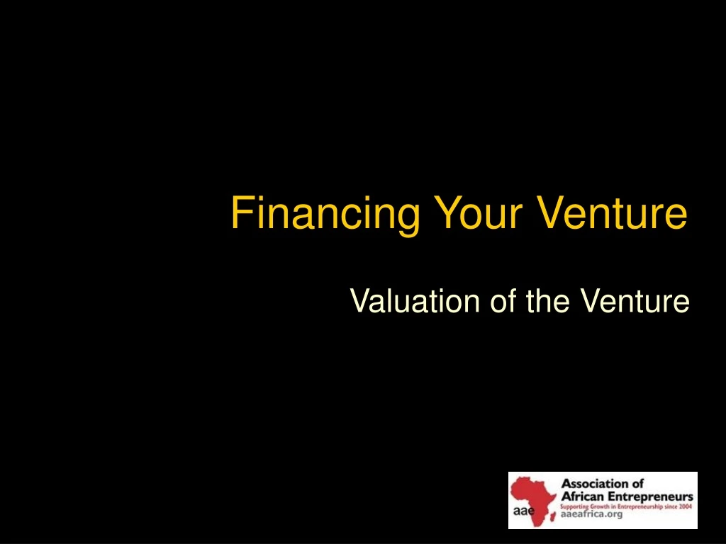 financing your venture