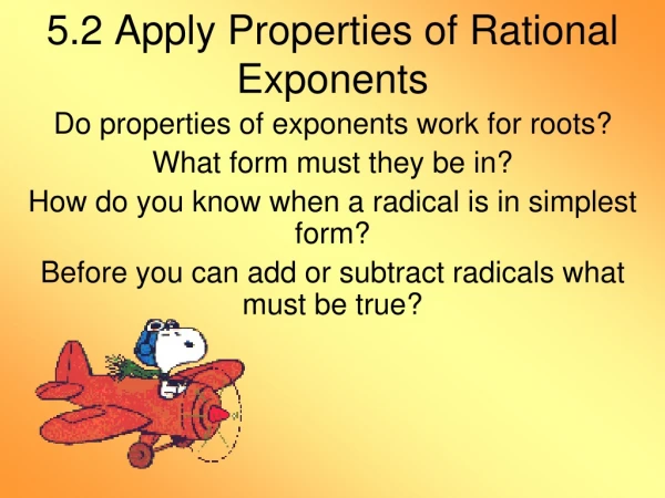 5.2 Apply Properties of Rational Exponents