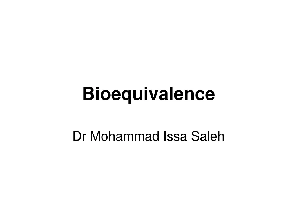 bioequivalence