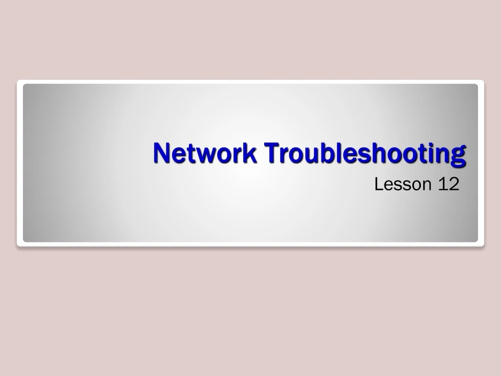 network troubleshooting
