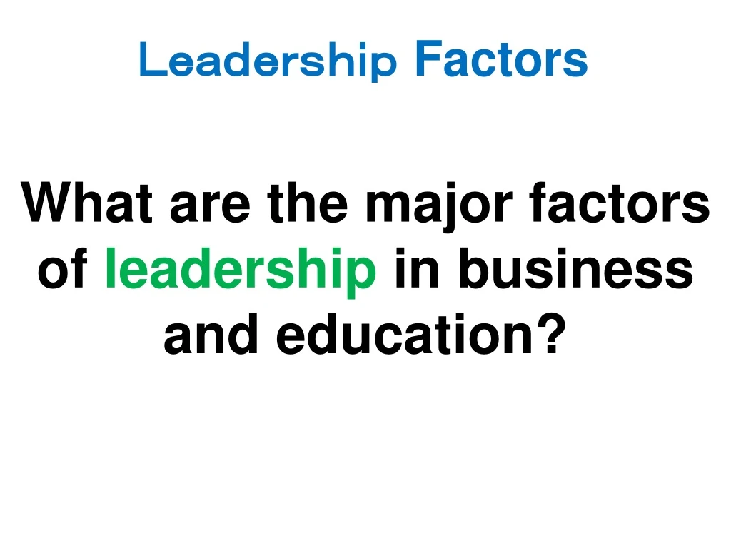 factors