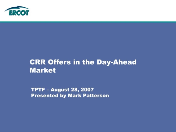 CRR Offers in the Day-Ahead Market