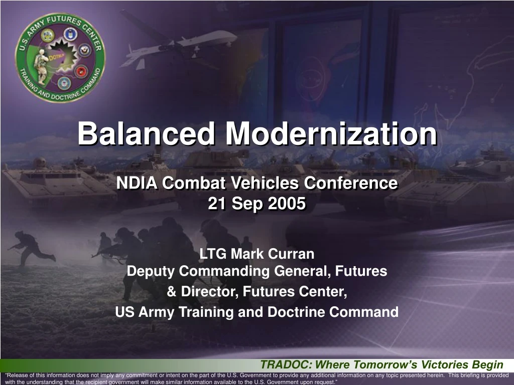 balanced modernization ndia combat vehicles conference 21 sep 2005