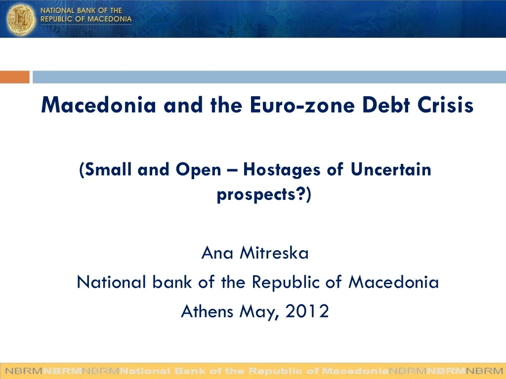 macedonia and the euro zone debt crisis