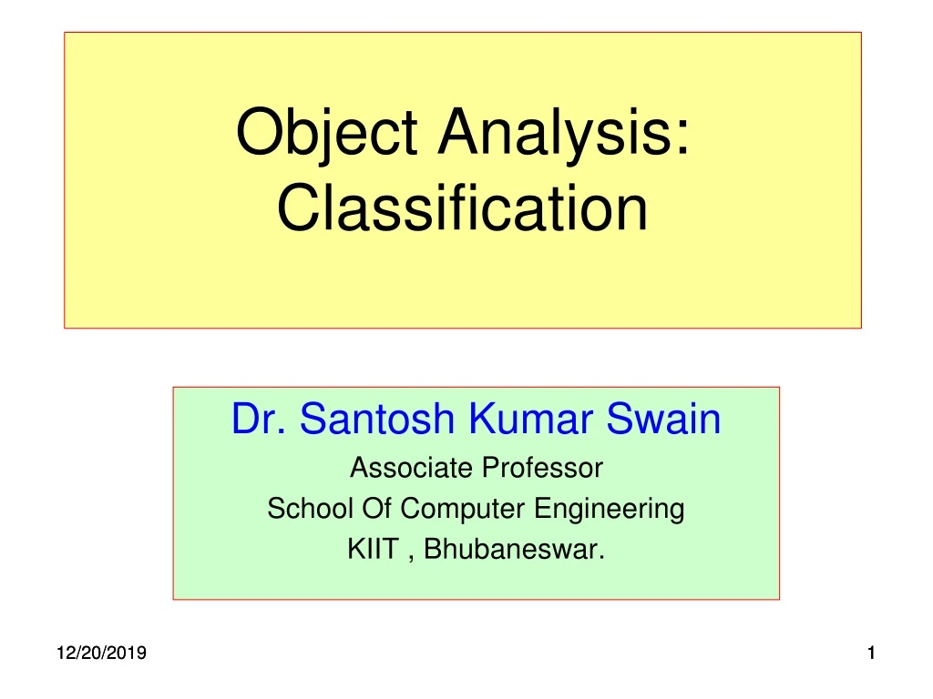 object analysis classification
