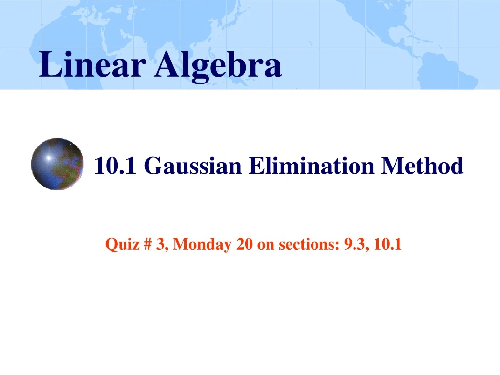 10 1 gaussian elimination method