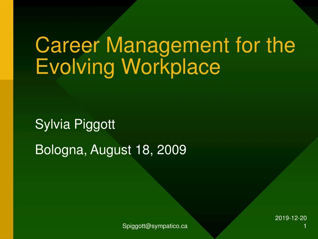 career management for the evolving workplace