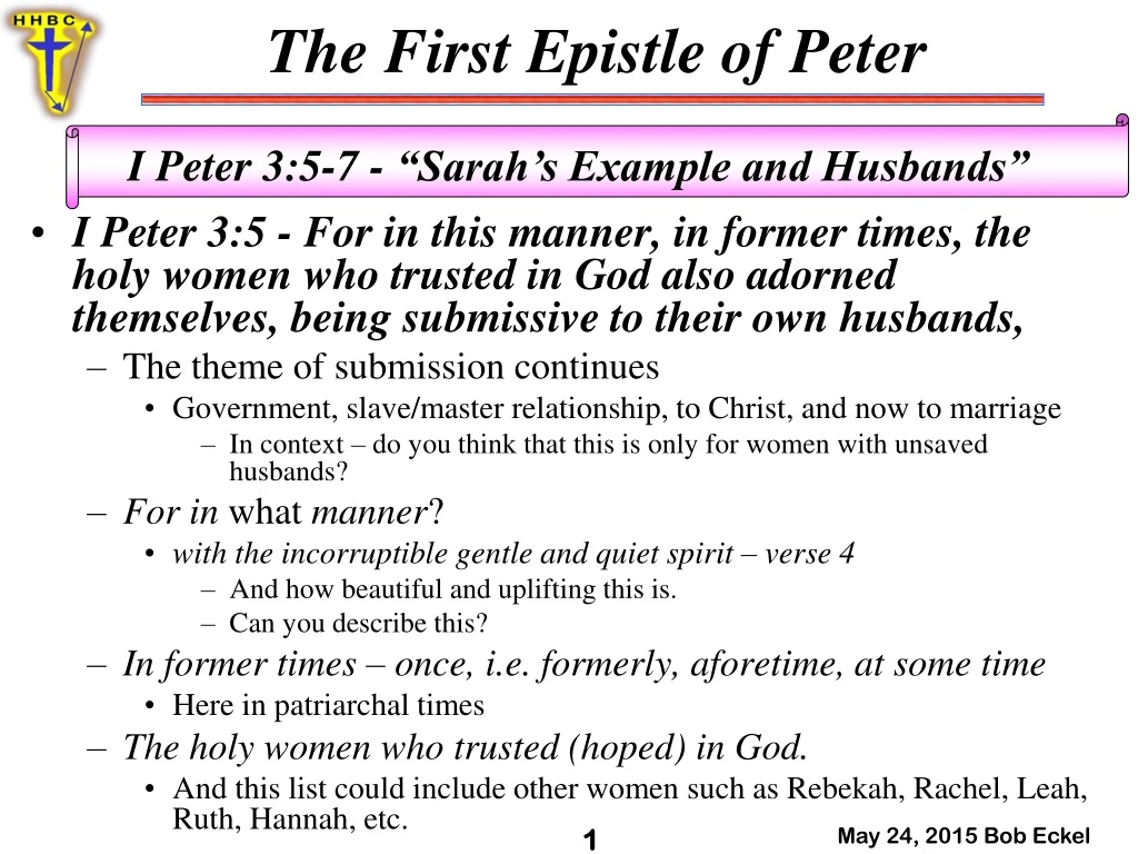 i peter 3 5 for in this manner in former times