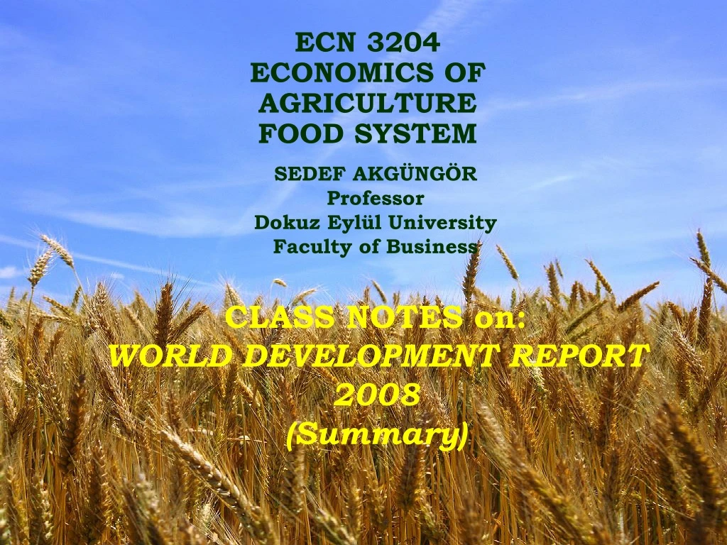 ecn 3204 economics of agriculture food system