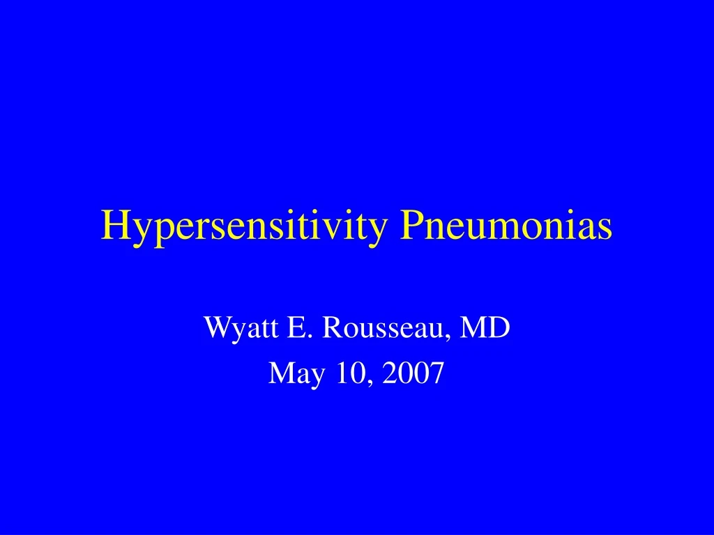 hypersensitivity pneumonias