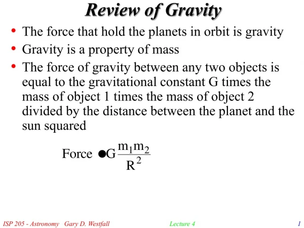 Review of Gravity