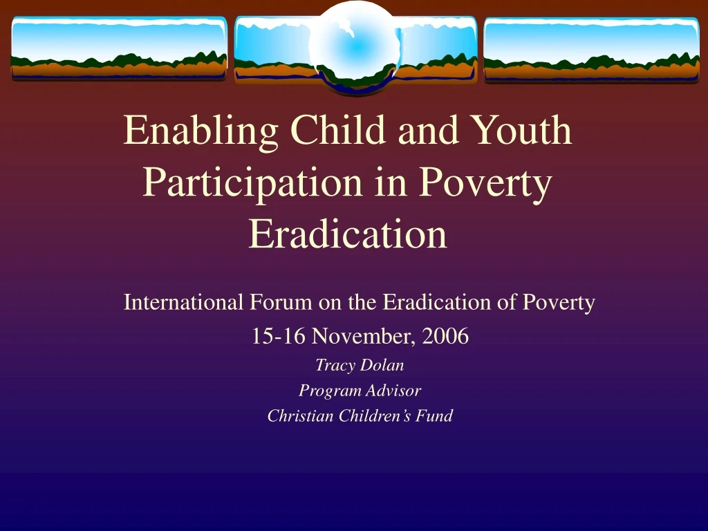 enabling child and youth participation in poverty eradication