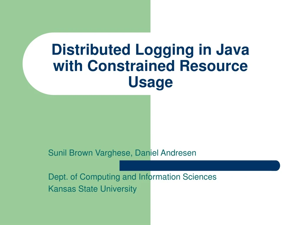 distributed logging in java with constrained resource usage