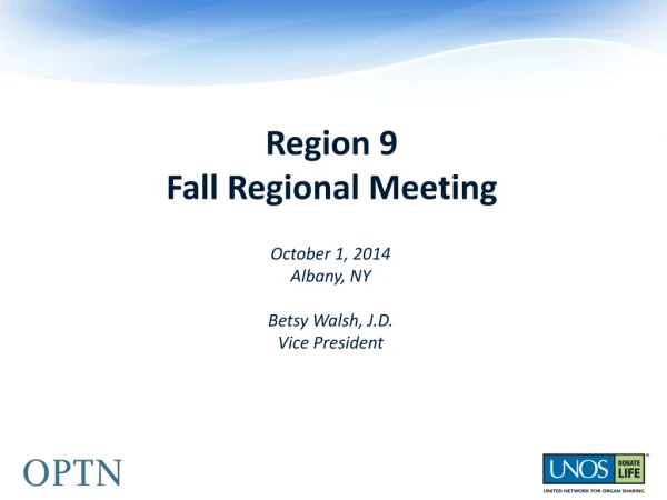 Region 9 Fall Regional Meeting