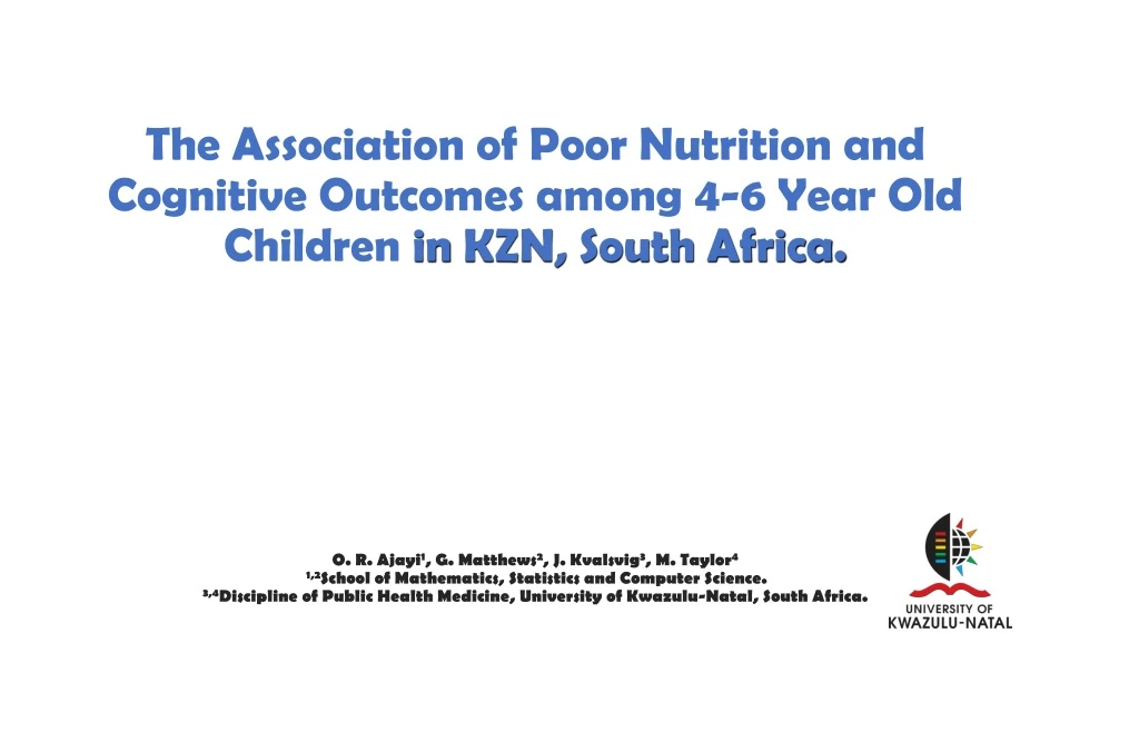 the association of poor nutrition and cognitive