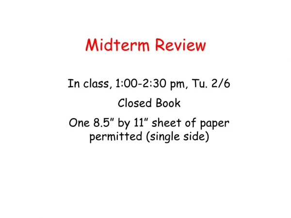 Midterm Review