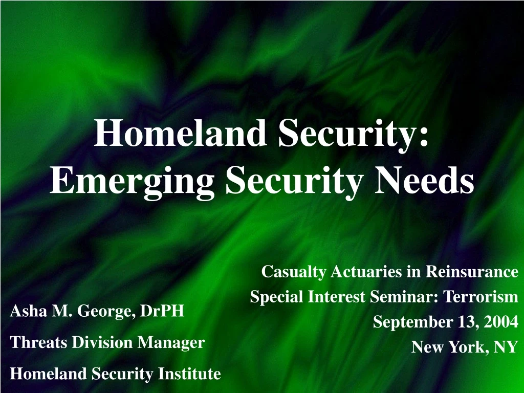 homeland security emerging security needs