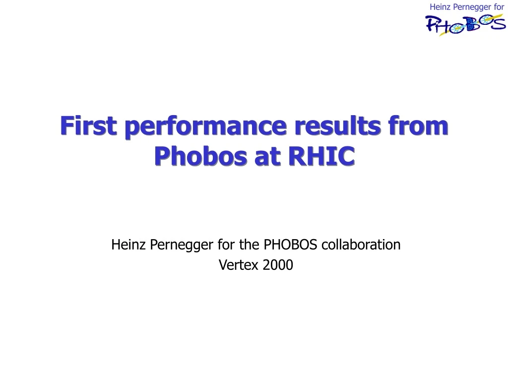 first performance results from phobos at rhic