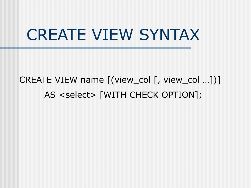 create view syntax