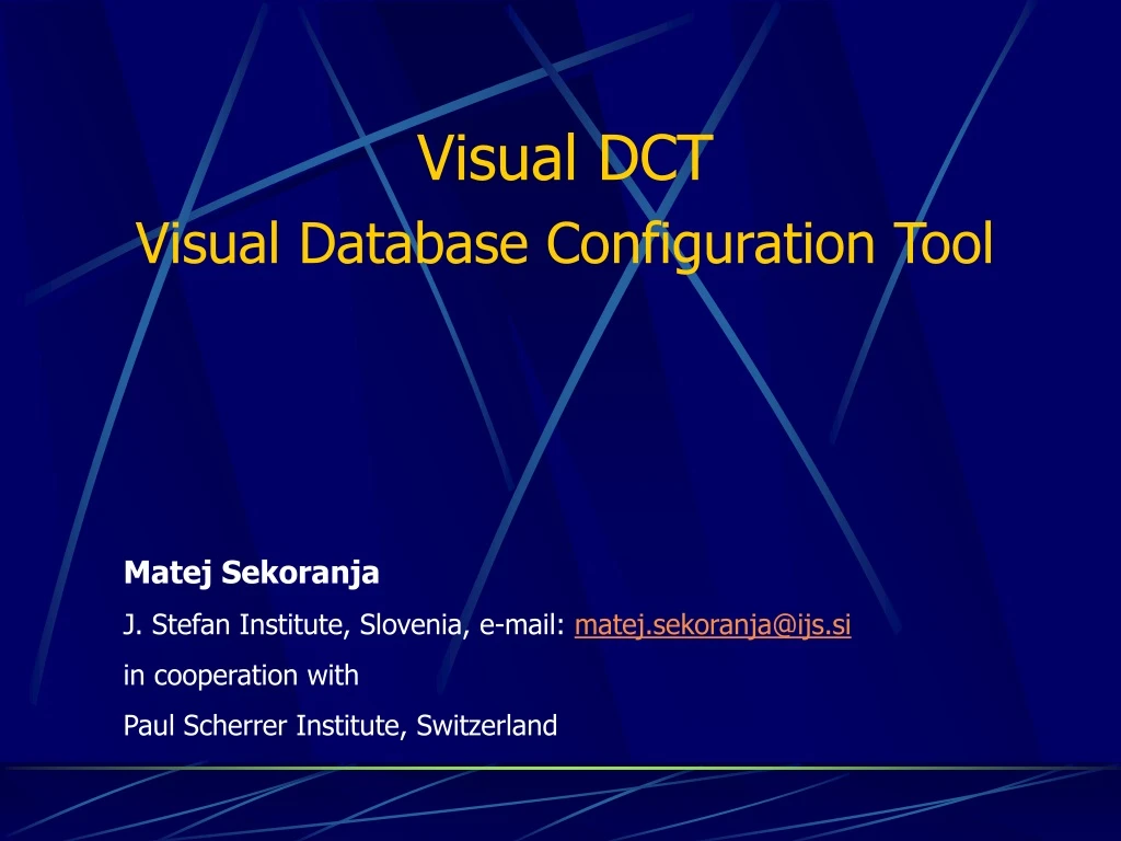 visual dct visual database configuration tool