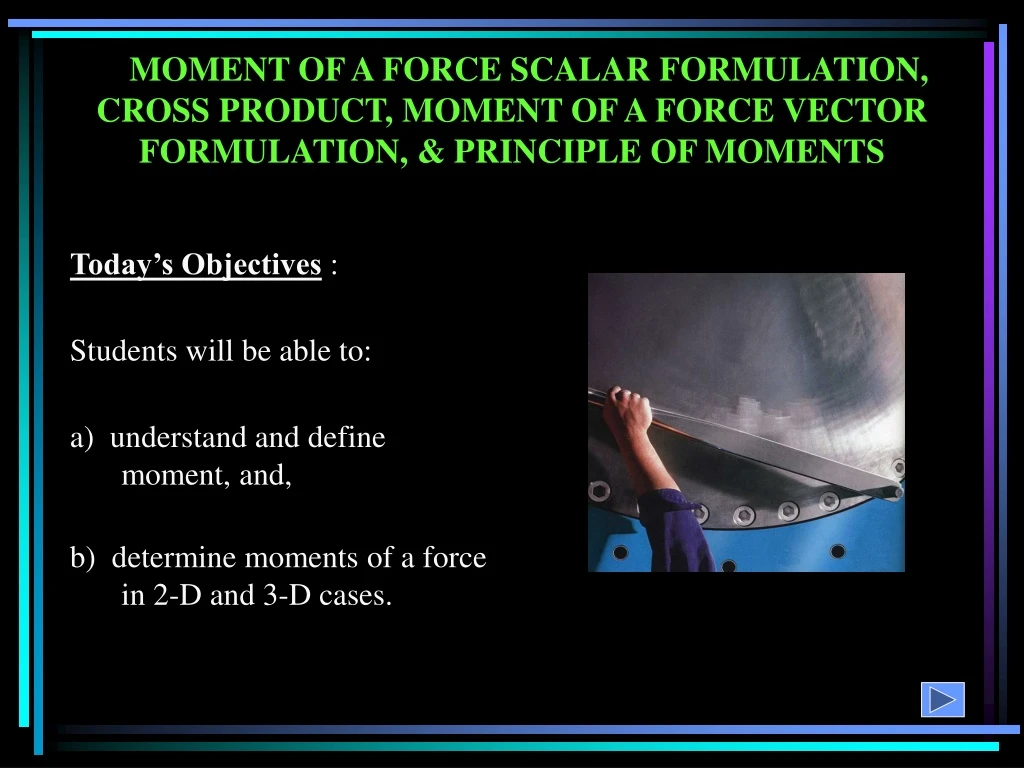 moment of a force scalar formulation cross