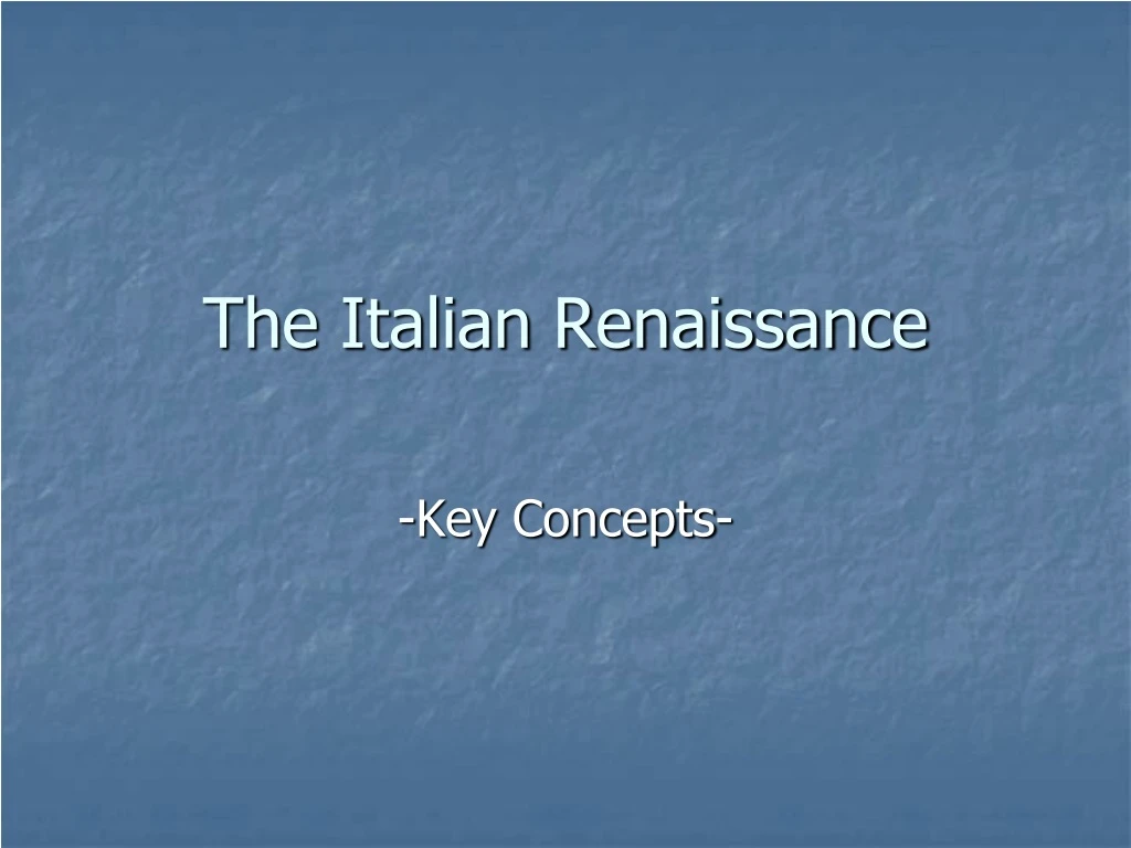 the italian renaissance