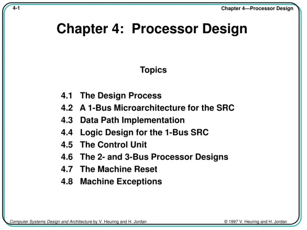 Chapter 4:  Processor Design