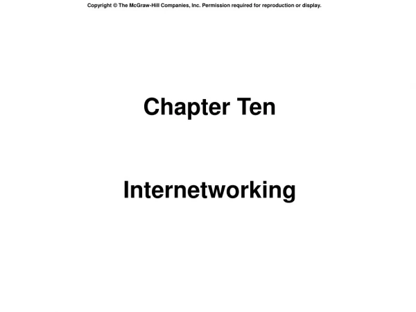 Chapter Ten Internetworking