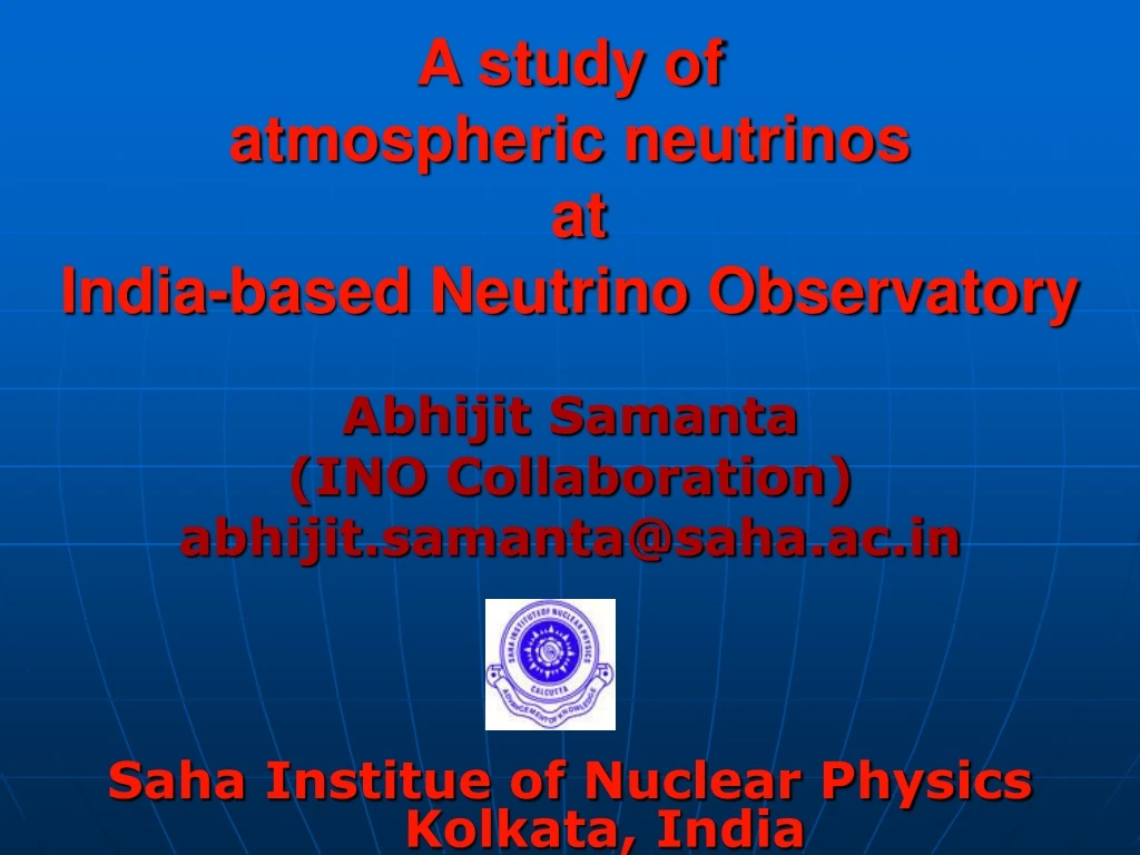 a study of atmospheric neutrinos at india based neutrino observatory