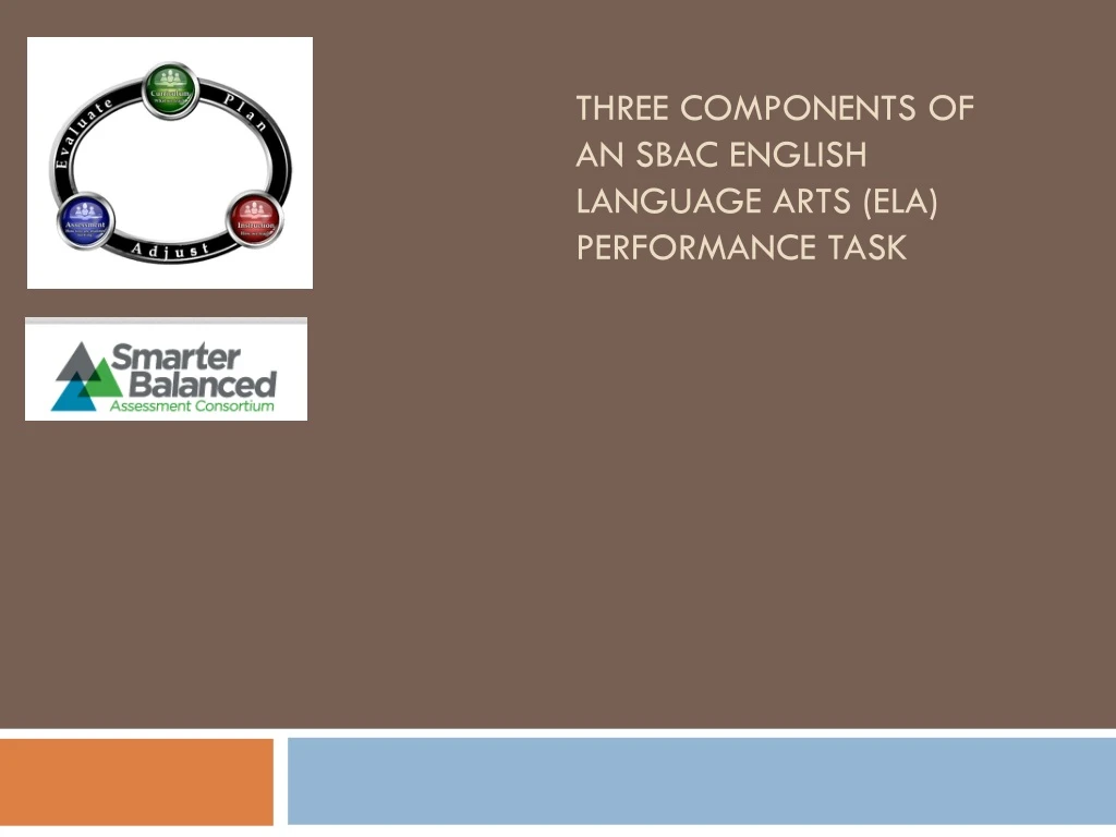 three components of an sbac english language arts ela performance task