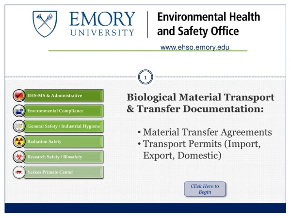 Biological Material Transport &amp; Transfer Documentation: Material Transfer Agreements