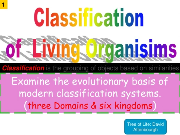 Classification  of  Living Organisims
