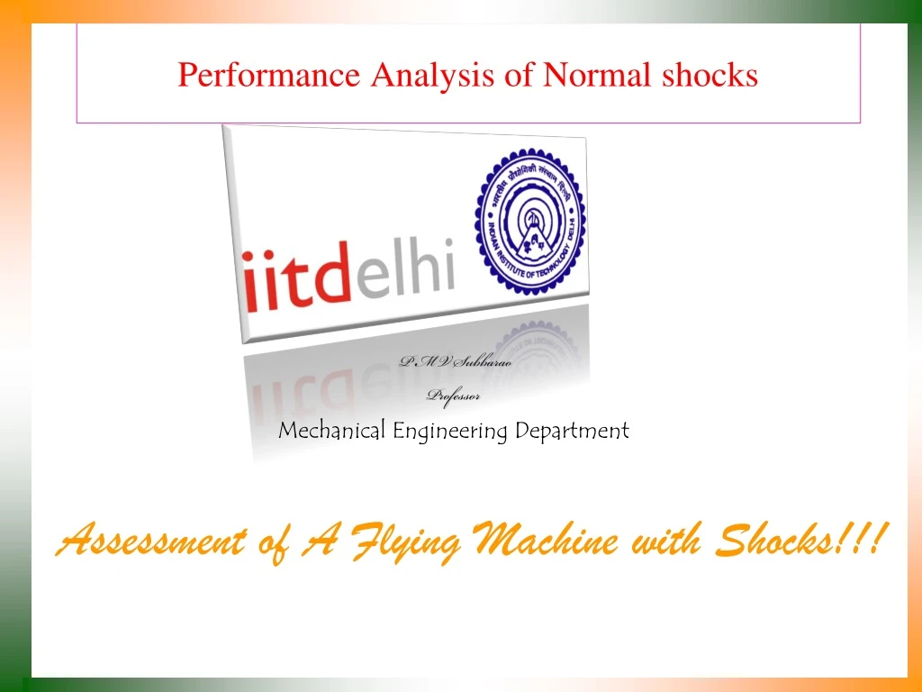 performance analysis of normal shocks