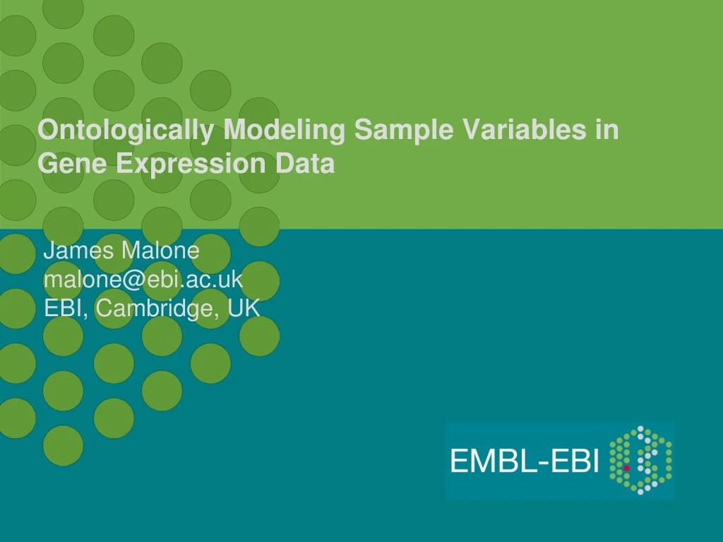 ontologically modeling sample variables in gene expression data