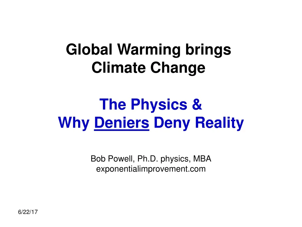global warming brings climate change