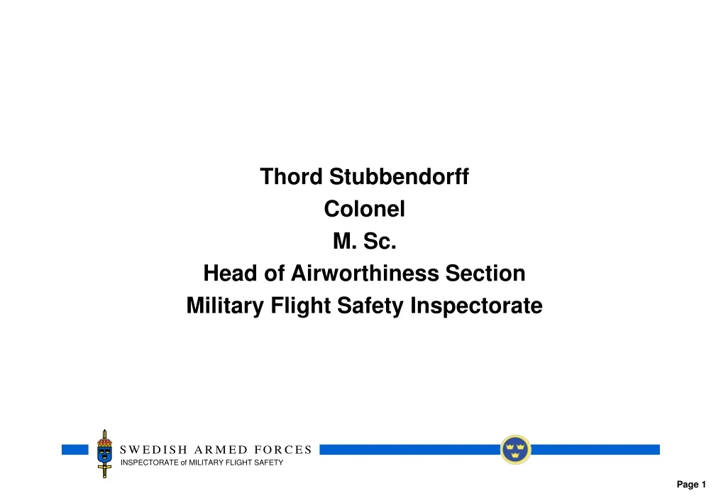 thord stubbendorff colonel m sc head