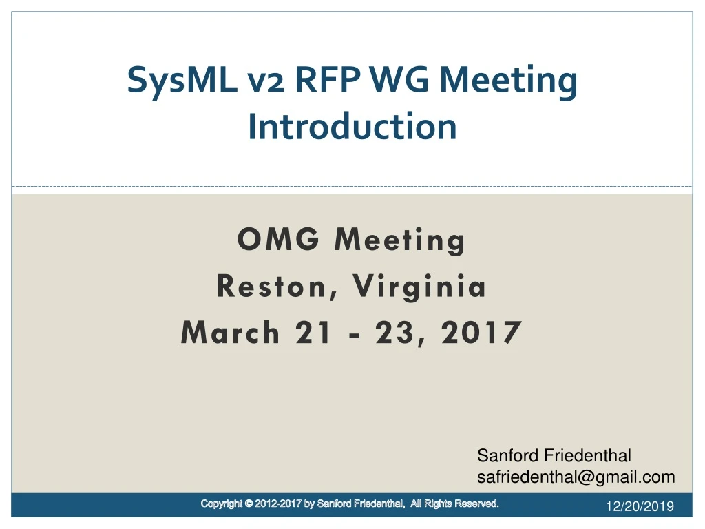 sysml v2 rfp wg meeting introduction