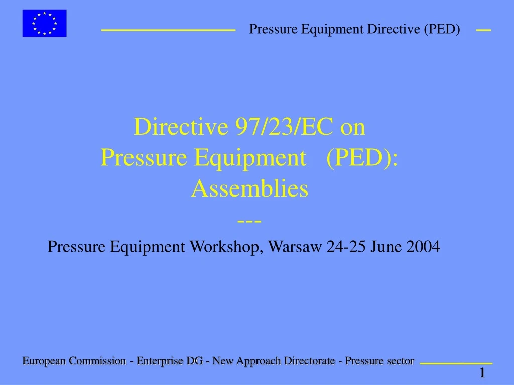 directive 97 23 ec on pressure equipment