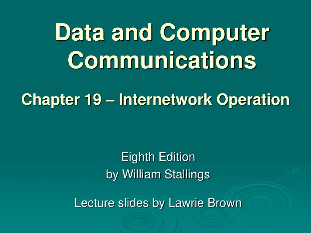 data and computer communications