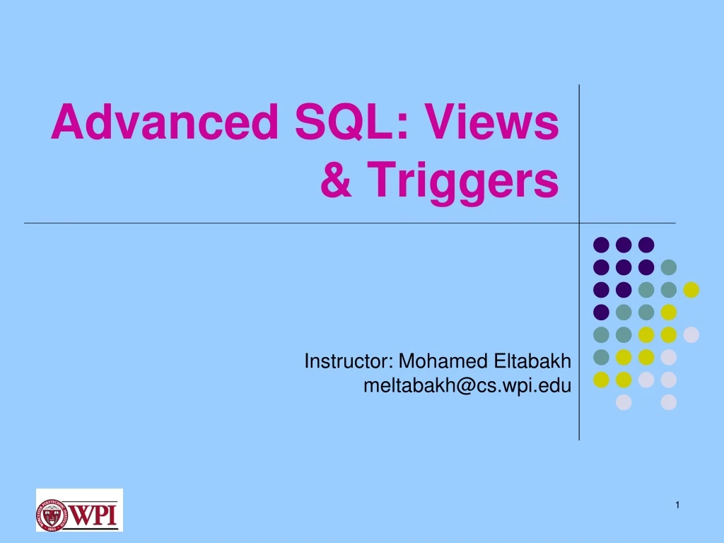 advanced sql views triggers