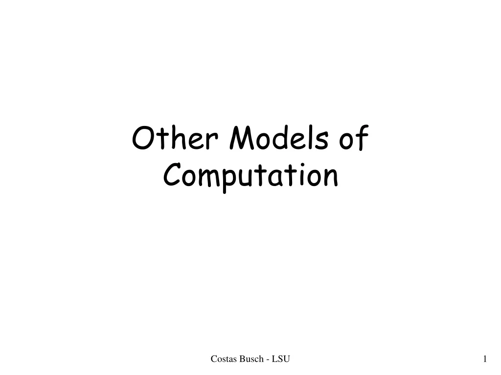 other models of computation
