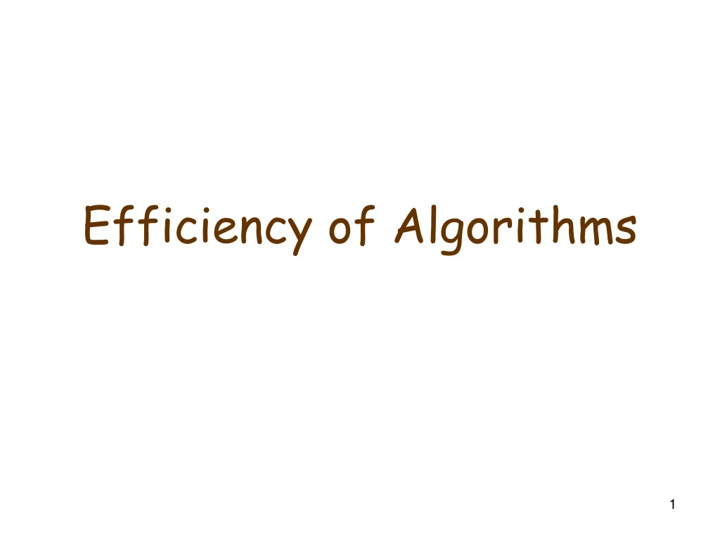 efficiency of algorithms