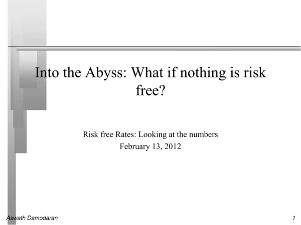 Into the Abyss: What if nothing is risk free?