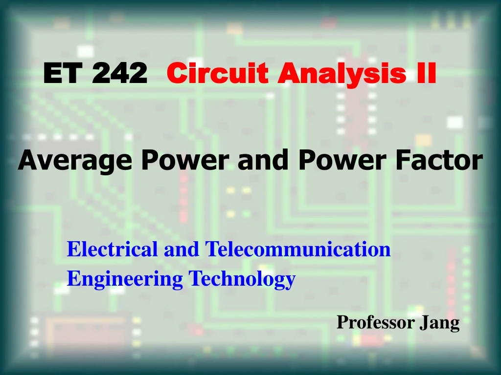 average power and power factor