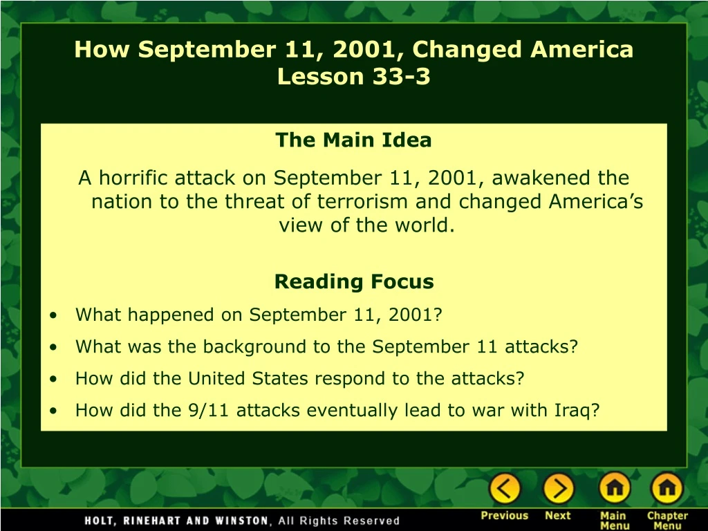 how september 11 2001 changed america lesson 33 3
