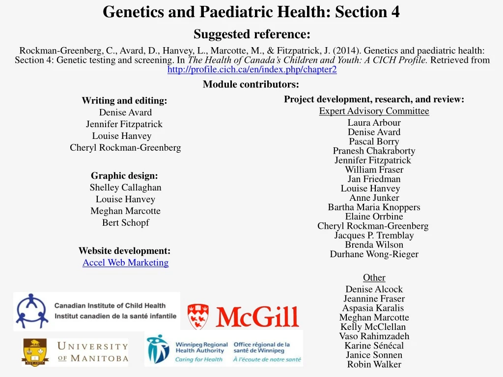 genetics and paediatric health section 4