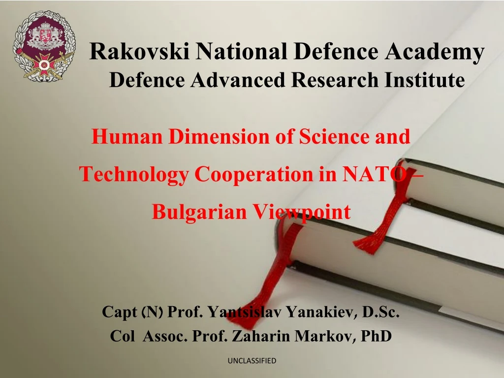 rakovski national defence academy defence advanced research institute