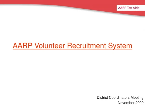 AARP Volunteer Recruitment System