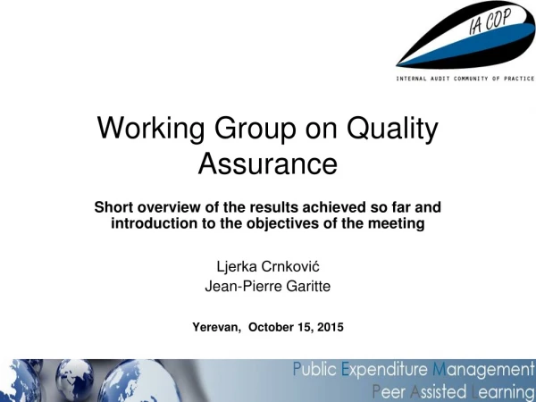 Working  G roup on Quality Assurance